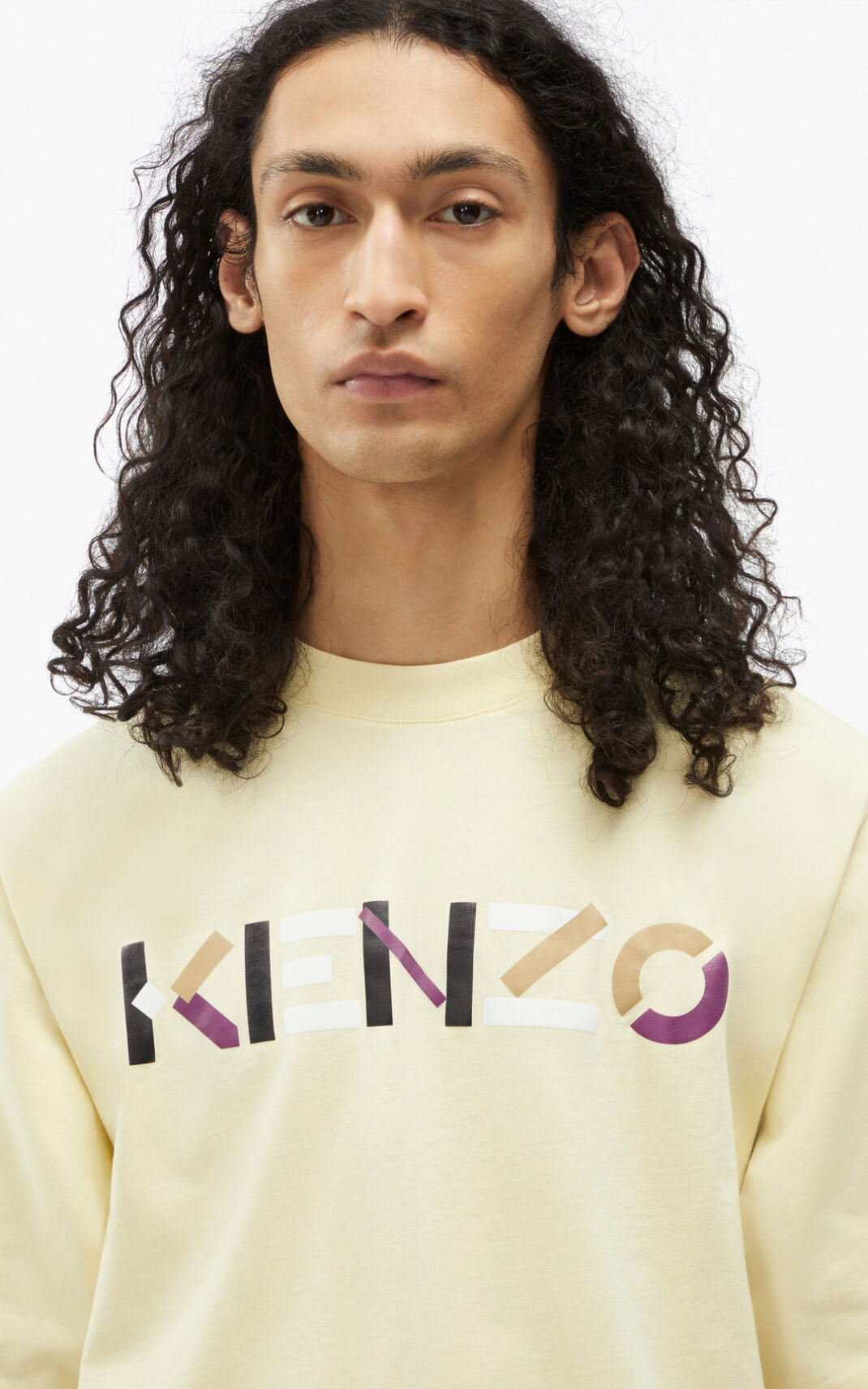 Kenzo Multicoloured oversize Logo Camisetas Hombre Creme | 2306417-OT